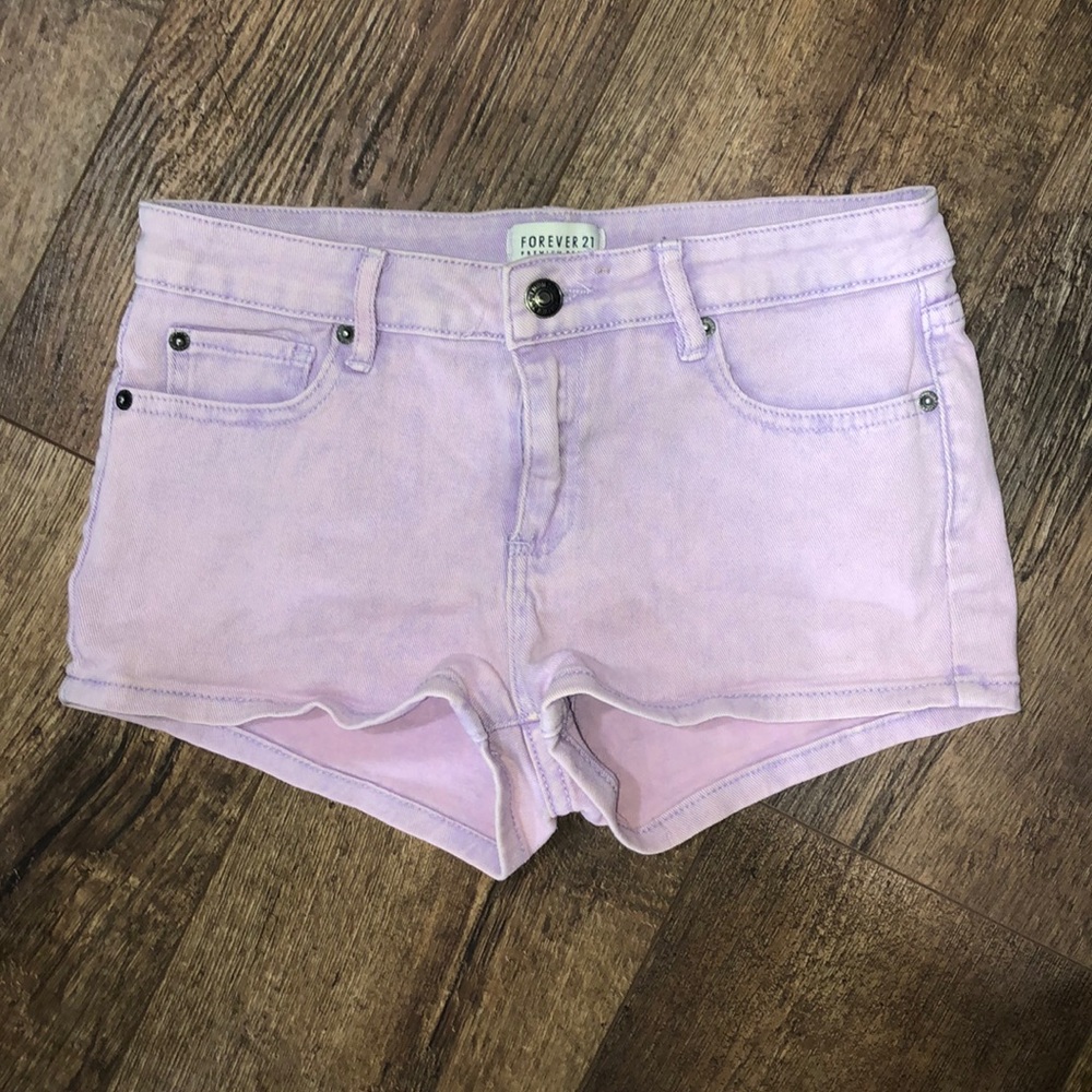 Lavender jean shorts